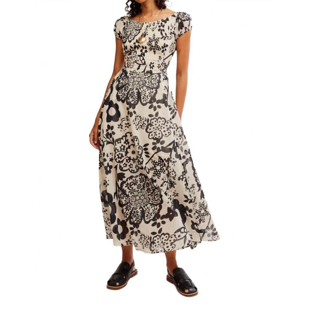 NEW FREE PEOPLE ultraviolet dress in bright white combo